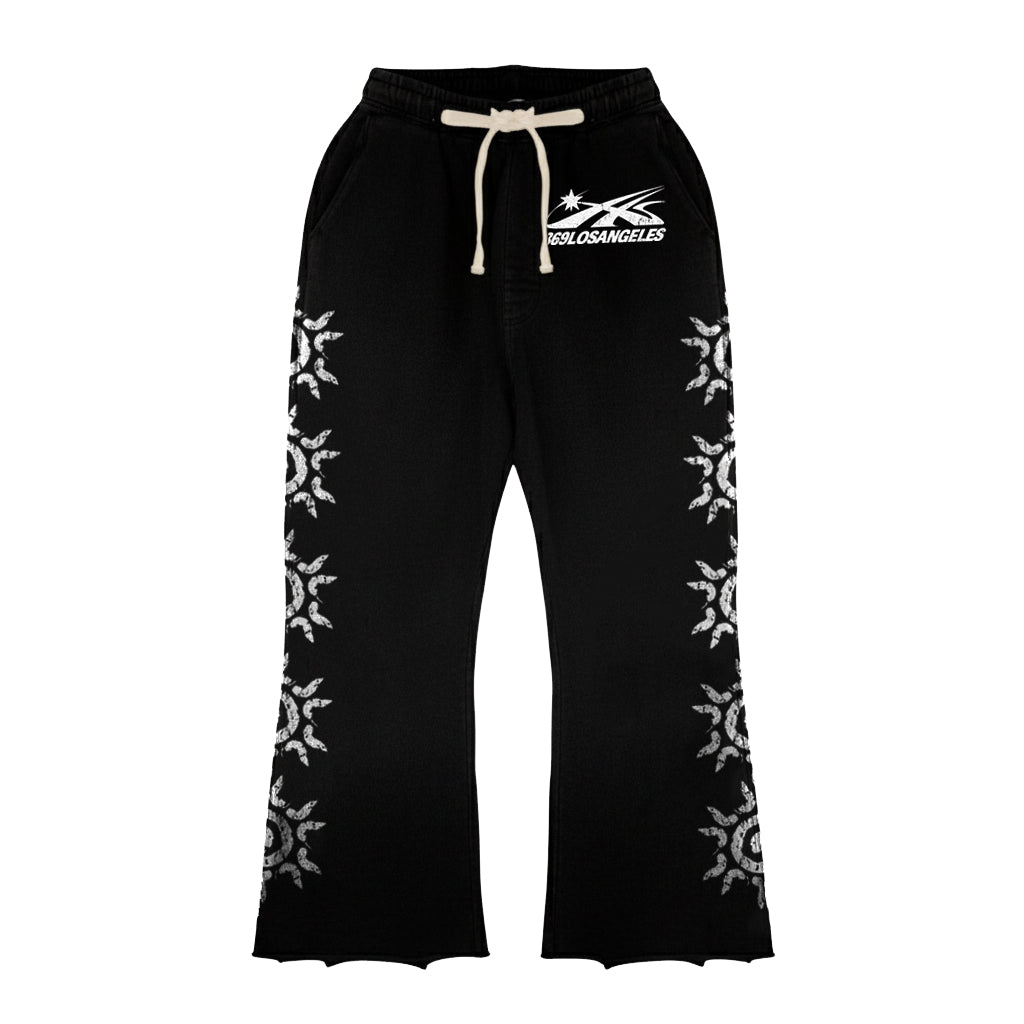 Laziness Short-Sleeve T-Shirt & Flare Sweatpants Full Set