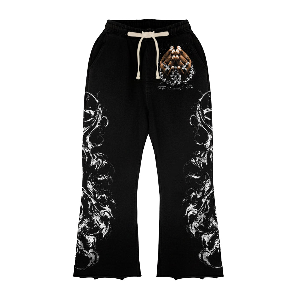 Take A Risk Long-Sleeve T-Shirt & Flare Sweatpants Full Set