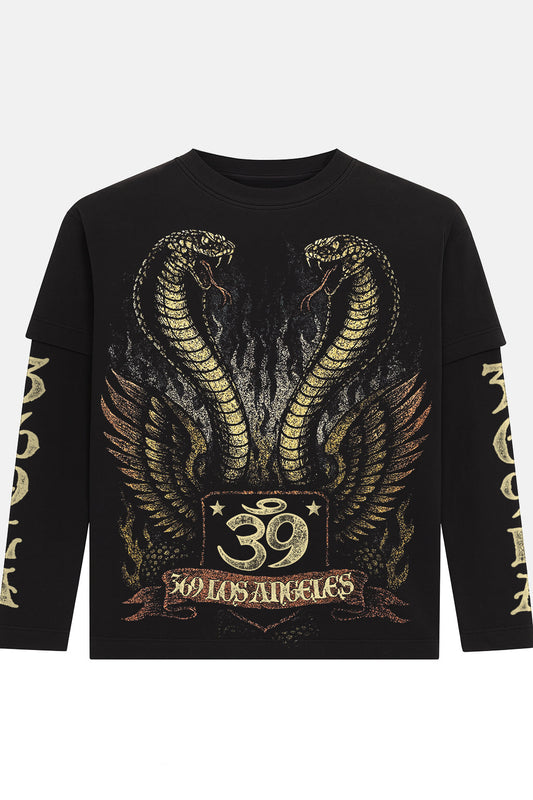 Angel Snake Double-Layer Long-Sleeve T-Shirt