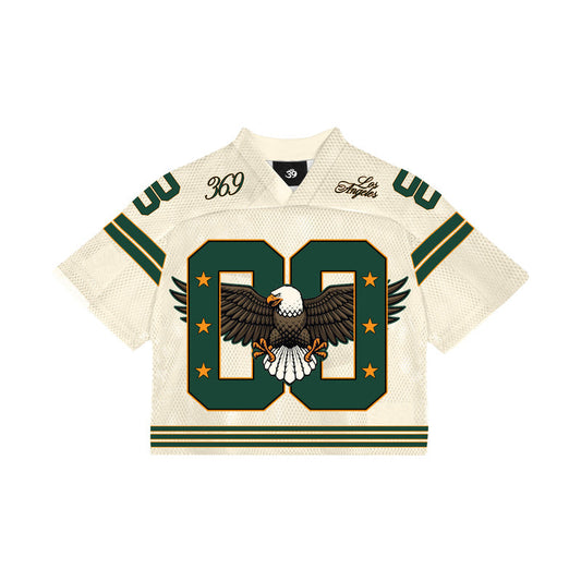 Cream Eagle Short-Sleeve Football Jersey