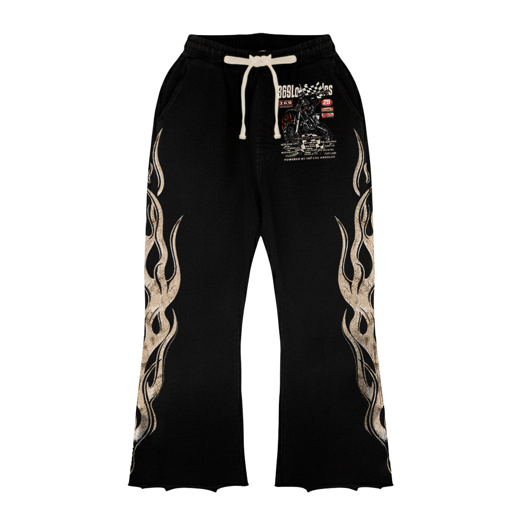 Dirtbike Long-Sleeve T-Shirt & Flare Sweatpants Full Set