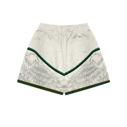 Cream Eagle Mesh Shorts