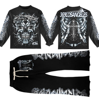 Fight For Glory Long-Sleeve T-Shirt & Flare Sweatpants Full Set
