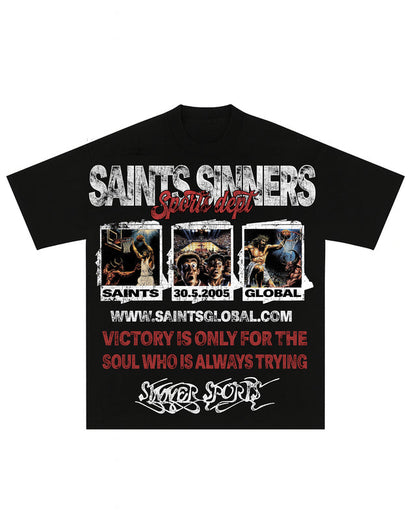 Saints Sinners Short-Sleeve T-Shirt & Flare Sweatpants Full Set
