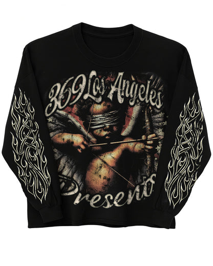 Cupid Forever Long-Sleeve T-Shirt & Flare Sweatpants Full Set