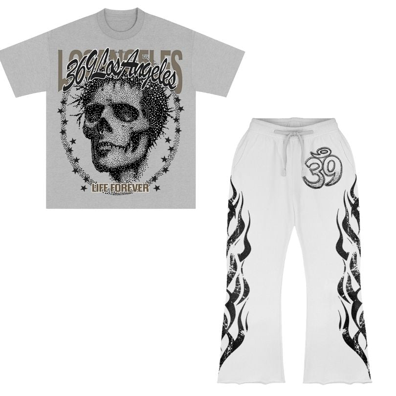 Life Forever Short-Sleeve T-Shirt & Flare Sweatpants Full Set
