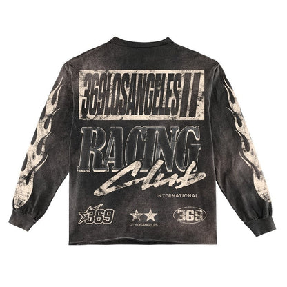 Racing Club Long-Sleeve T-Shirt & Flare Sweatpants Full Set