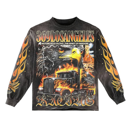 Freedom Spirity Long-Sleeve T-Shirt & Flare Sweatpants Full Set