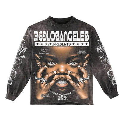 Take A Risk Long-Sleeve T-Shirt & Flare Sweatpants Full Set