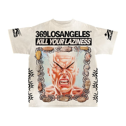 Laziness Short-Sleeve T-Shirt & Flare Sweatpants Full Set