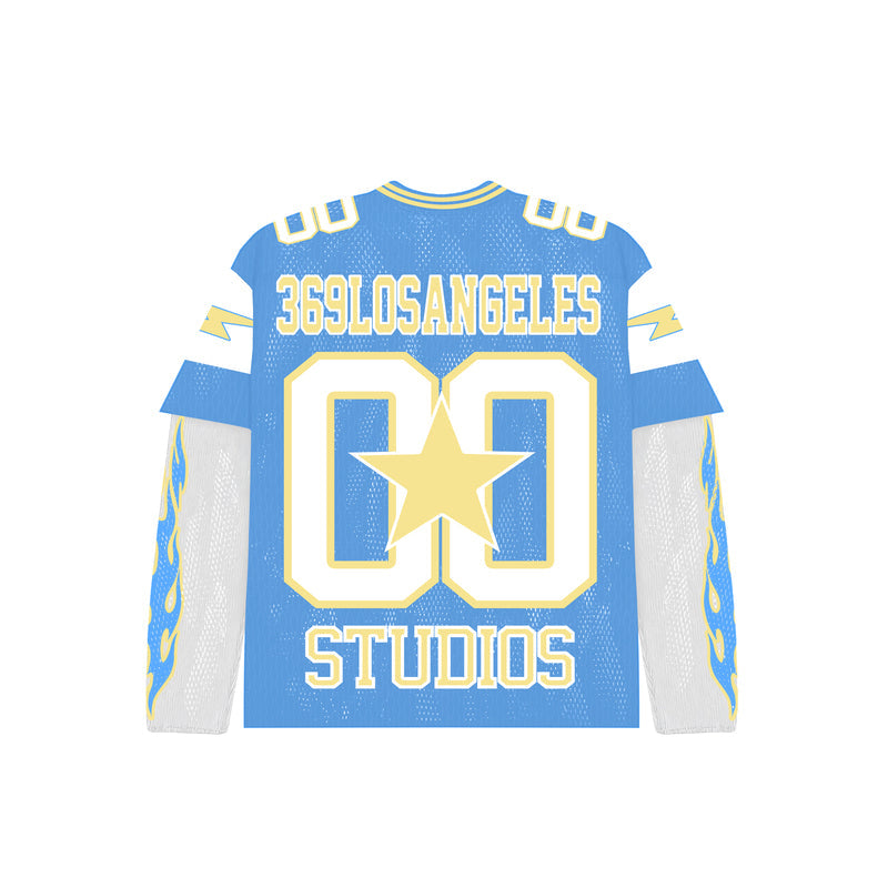 Blue Lightning Double-Layer Long-Sleeve Jersey