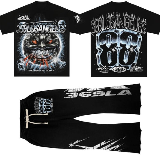 Paradise City Short-Sleeve T-Shirt & Flare Sweatpants Full Set