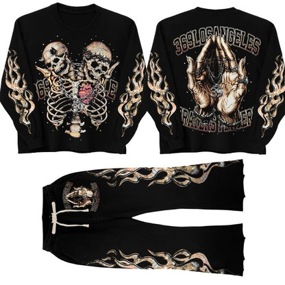 Prayers Long-Sleeve T-Shirt & Flare Sweatpants Full Set