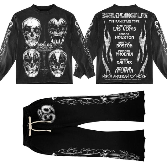 Rawkstar Long-Sleeve T-Shirt & Flare Sweatpants Full Set